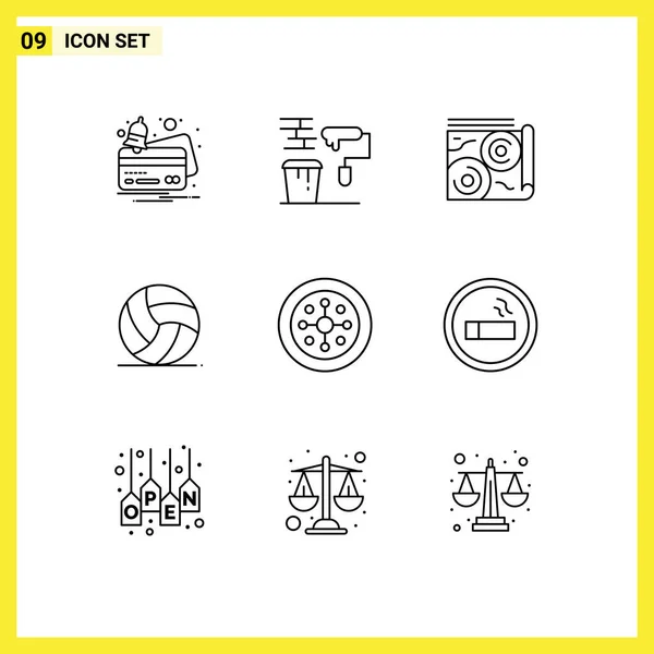 Mobile Interface Outline Set Pictograms Christmas Game Tools Ireland Travel — Vector de stock