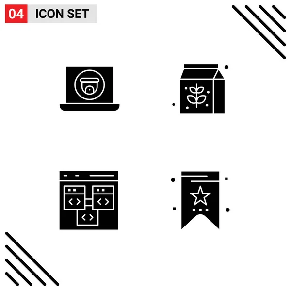 Kreativní Ikony Moderní Značky Symboly Multimédií Kódování Fotoaparát Balíček Vývoj — Stockový vektor