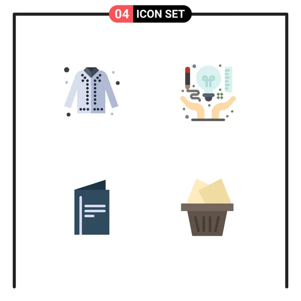Interface Usuário Flat Icon Pack Modern Signs Symbols Jacket Document — Vetor de Stock