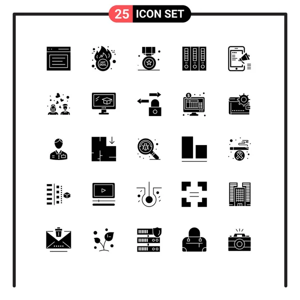 Universal Icon Symbols Group Modern Solid Glypphs Finance Business Hot — Stockvektor