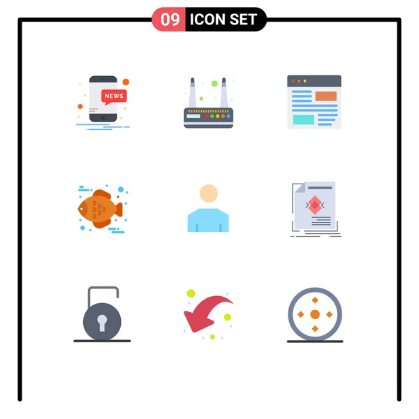 Set Modern Icons Sysymbols Signs Profile Male Development Avatar Food — Archivo Imágenes Vectoriales