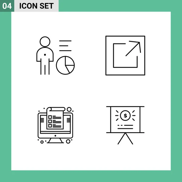 Vector Stock Icon Pack Líneas Símbolos Para Gráficos Dispositivos Gestión — Archivo Imágenes Vectoriales