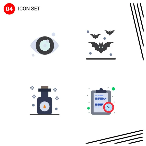 Set Modern Icons Sysymbols Signs Medical Oil Bat Night Clock — Vector de stock