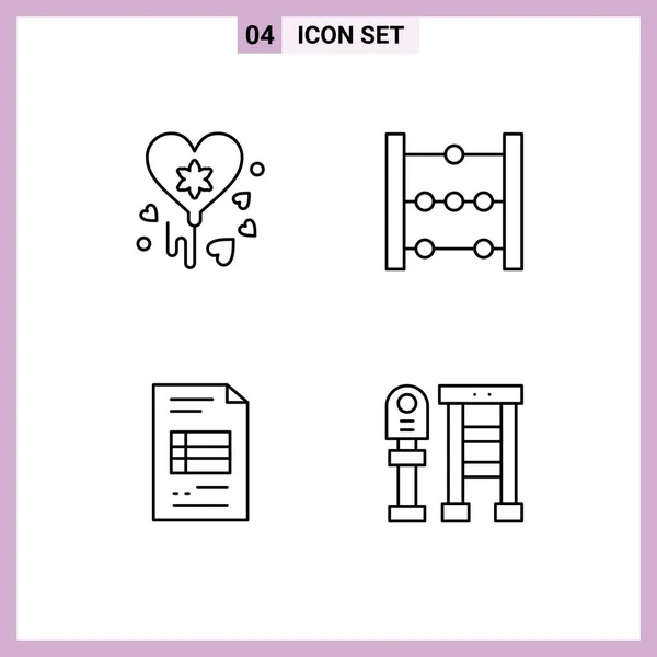 Stock Vector Icon Pack Líneas Señalización Símbolos Para Globos Negocios — Archivo Imágenes Vectoriales