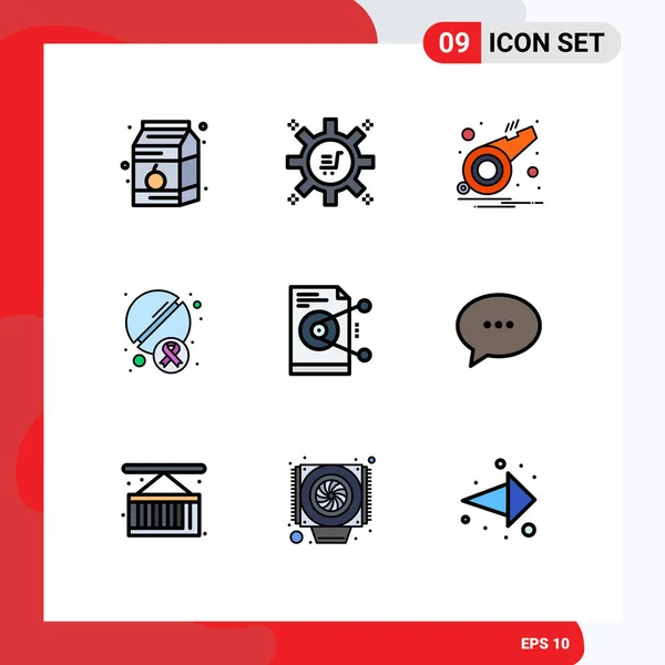 Vector Icon Pack Line Signs Symbols Share Medicine Alarm Drug — 스톡 벡터