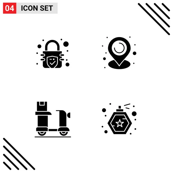 Creative Icons Modern Signs Syencryption Encryption Logistic Location Bike Bottle — Archivo Imágenes Vectoriales