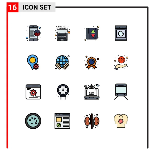 Universal Icon Symbols Group Modern Flat Color Filled Lines Settings — Διανυσματικό Αρχείο