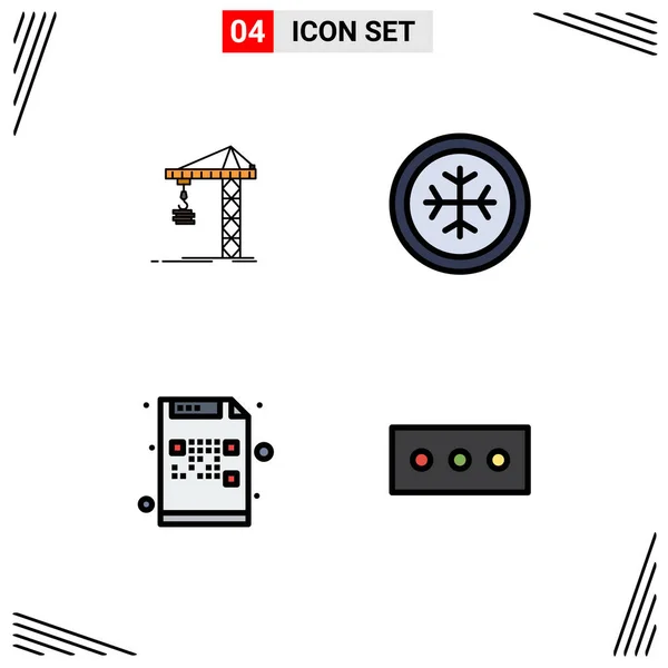 Universal Icon Symbols Group Modern Filledline Flat Colors Crane Encrypted — Vetor de Stock