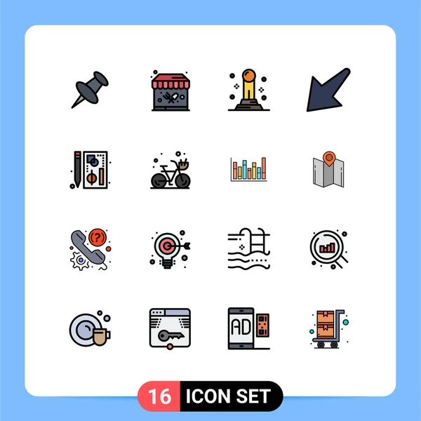 Set Modern Icons Sysymbols Signs Beach Page Pawn Graph Browser — Archivo Imágenes Vectoriales
