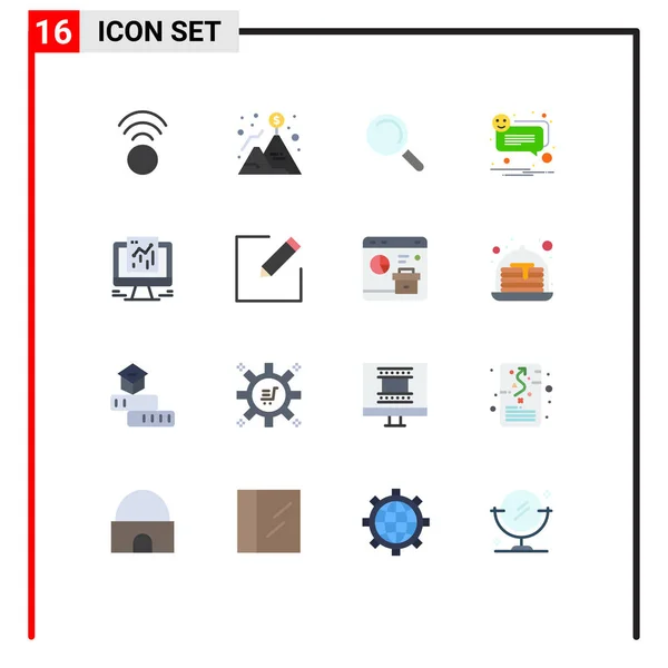 Universal Icon Symbols Group Modern Flat Colors Google Analtics Find — 스톡 벡터