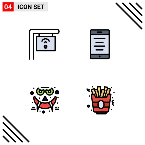 Universal Icon Symbols Group Modern Filledline Flat Colors Cafe Laughing — 스톡 벡터