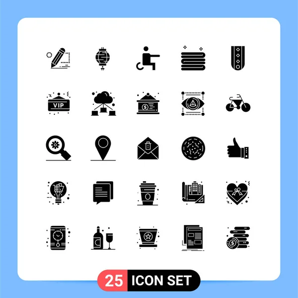 Creative Icons Modern Signs Symbols Insignia Towel Decoration Cleaning Wheelchair — Stock Vector
