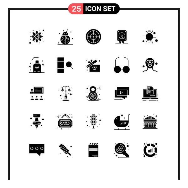 Creative Icons Modern Signs Sysymbols Dna Computing Army Audio Target — Archivo Imágenes Vectoriales