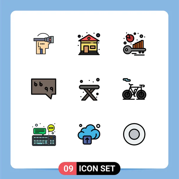 Universal Icon Symbols Group Modern Filledline Flat Colors Bicycle Table — Vettoriale Stock