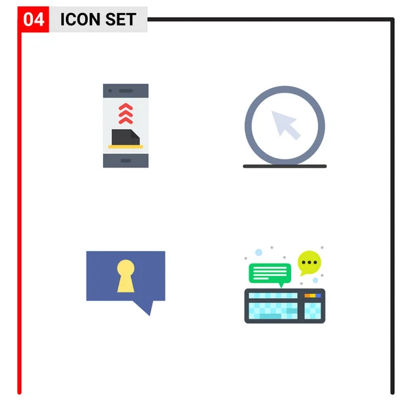 Interface Utilisateur Pack Icônes Plates Base Communication Pointeur Fichier Curseur — Image vectorielle
