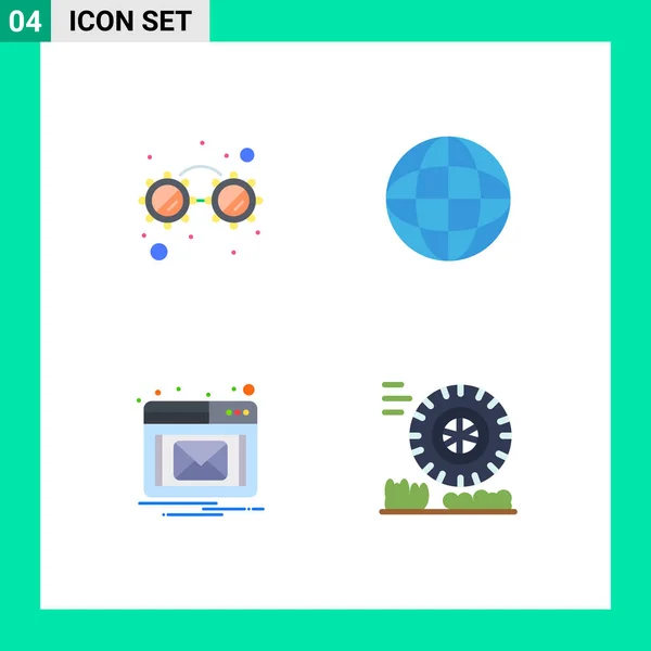 Universal Icon Symbols Group Modern Flat Icons Fancy Glasses Notification — Vetor de Stock