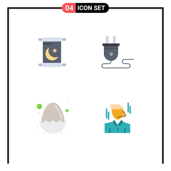 Editable Vector Line Pack Simple Flat Icons Ramadan Egg Electric — Archivo Imágenes Vectoriales