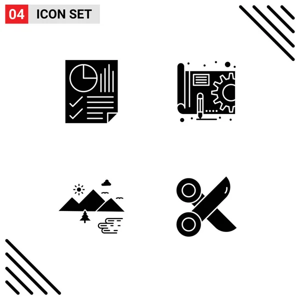 Stock Vector Icon Pack Mit Linienzeichen Und Symbolen Für Balken — Stockvektor