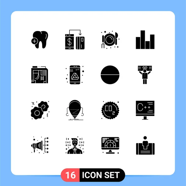 Stock Vector Icon Pack Line Signs Symbols Box Stats Cafe — 스톡 벡터