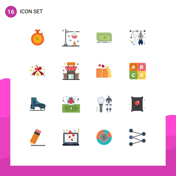 Set Dari Vector Flat Colors Grid Untuk Diskon Pena Uang - Stok Vektor