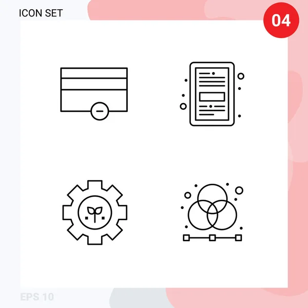 Conjunto Icones Modernos Símbolos Sinais Para Finanças Meio Ambiente Menos — Vetor de Stock