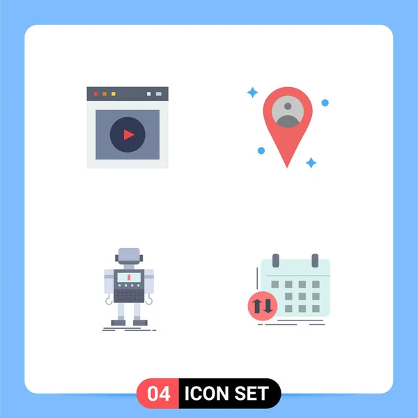 User Interface Flat Icon Pack Modern Signs Symbols Play Machine — Stock Vector