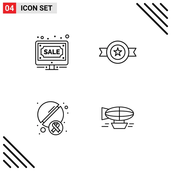 Set Modern Icons Sysymbols Signs Auction Pills Online Belt Drugs — Vector de stock