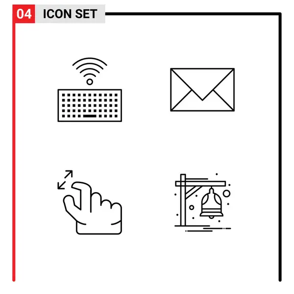 Universal Icon Symbols Group Modern Filledline Flat Colors Hardware Hand — Stock Vector