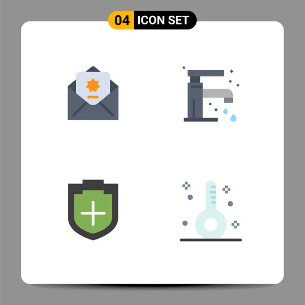 Flat Icon Pack Mit Universellen Spendensymbolen Mail Waschbecken Schild Editierbare — Stockvektor