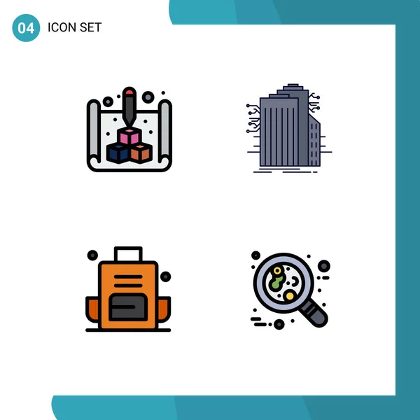 Creative Icons Modern Signs Sysymbols Blue Backpack Web Smart City — Vector de stock