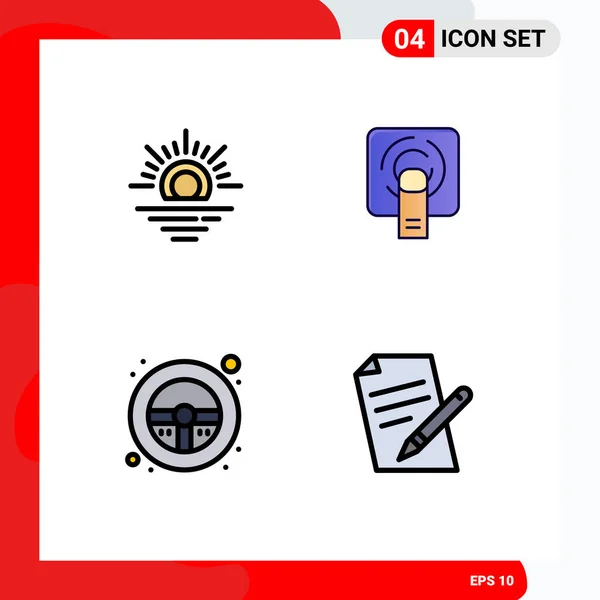 Set Dari Ikon Modern Simbol Tanda Tanda Untuk Matahari Roda - Stok Vektor