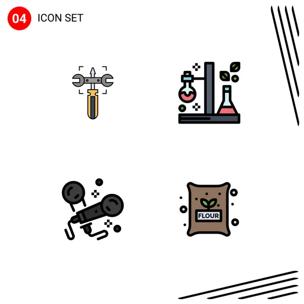 Universal Icon Symbols Group Modern Filledline Flat Colors Setting Karaoke — 스톡 벡터