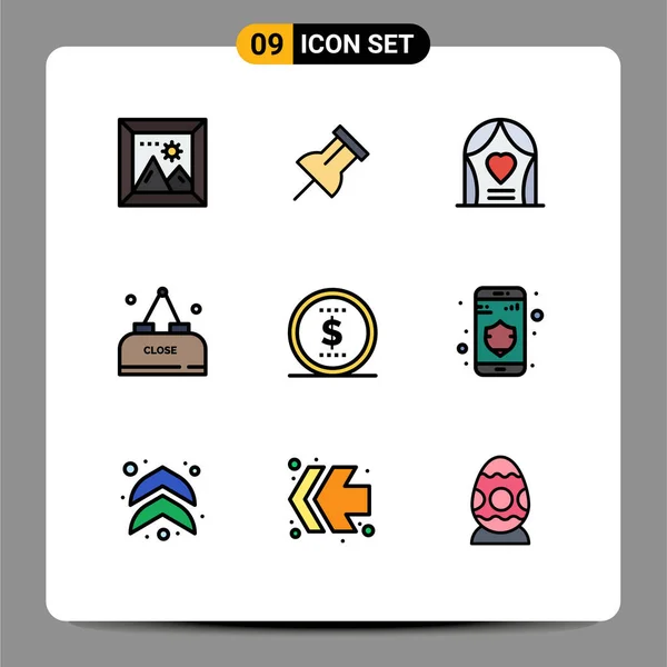 Creative Icons Modern Signs Sysymbols Price Finance Celebration Close Food — Archivo Imágenes Vectoriales