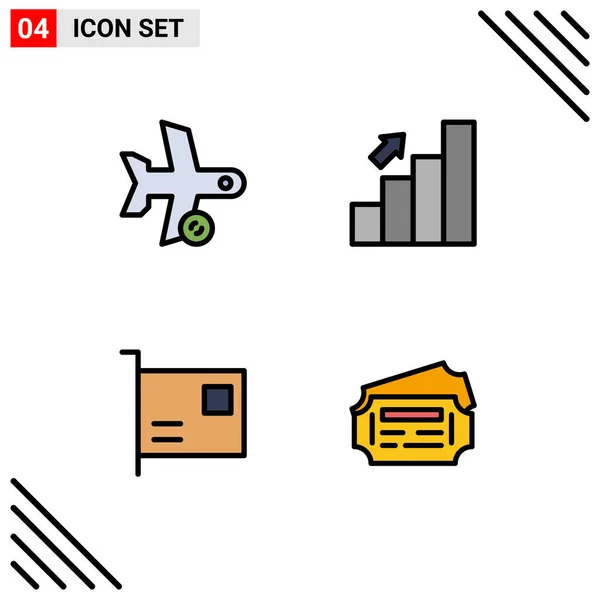 Set Modern Icons Sysymbols Signs Flight Stats Transport Business Computers — Archivo Imágenes Vectoriales