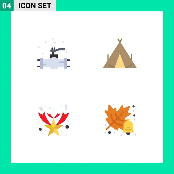 Set Von Vector Flat Icons Grid Für Mechanische Gefallene System — Stockvektor