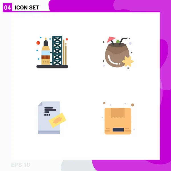 Flat Icon Concepto Para Websites Mobile Apps Lanzamiento Entrada Espacio — Vector de stock