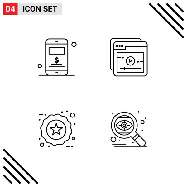 Icônes Créatives Signes Symboles Modernes Mobile Produit Éducation Badge Seo — Image vectorielle