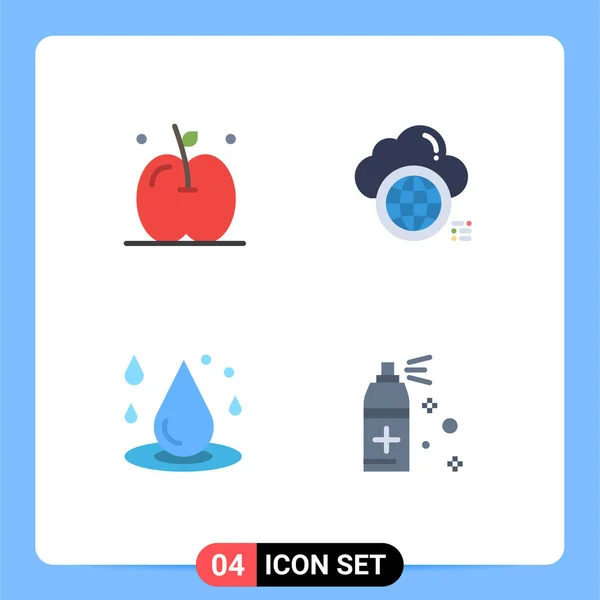 User Interface Flat Icon Pack Signes Symboles Modernes Pomme Goutte — Image vectorielle
