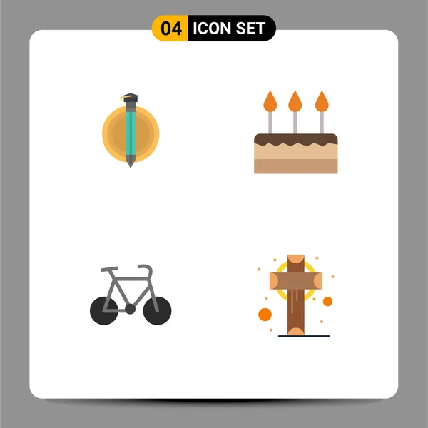 Set Modern Icons Sysymbols Signs Success Bike Graduate Event Sport — Archivo Imágenes Vectoriales