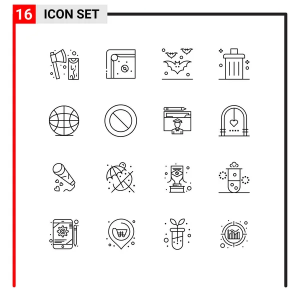 Universal Icon Symbols Group Modern Outlines Remove Delete Play Cancel — Vetor de Stock