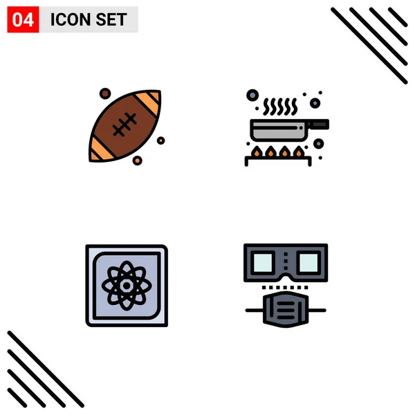 Stock Vector Icon Pack Mit Linienzeichen Und Symbolen Für Ball — Stockvektor
