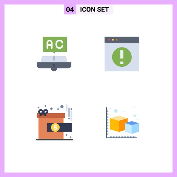 Modern Set Flat Icons Pictograph Book Manager School Businessmen Gift — Vector de stock