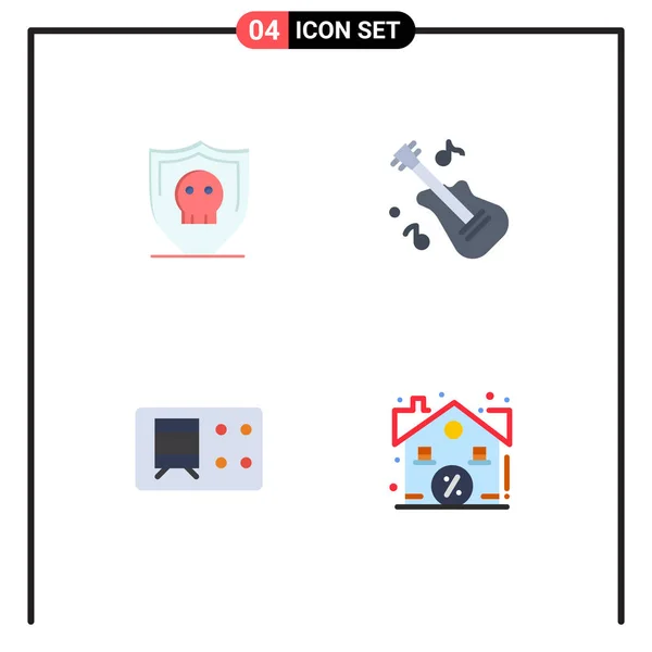 Editable Vector Line Pack Simple Flat Icons Shield Transport Plain — Vector de stock