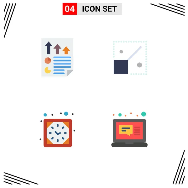 Thematic Vector Flat Icons Editable Symbols Arrows Clock Page Resize — Stock Vector