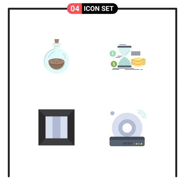 Mobile Interface Flat Icon Set Pictograms Parfume Box Spray Money - Stok Vektor