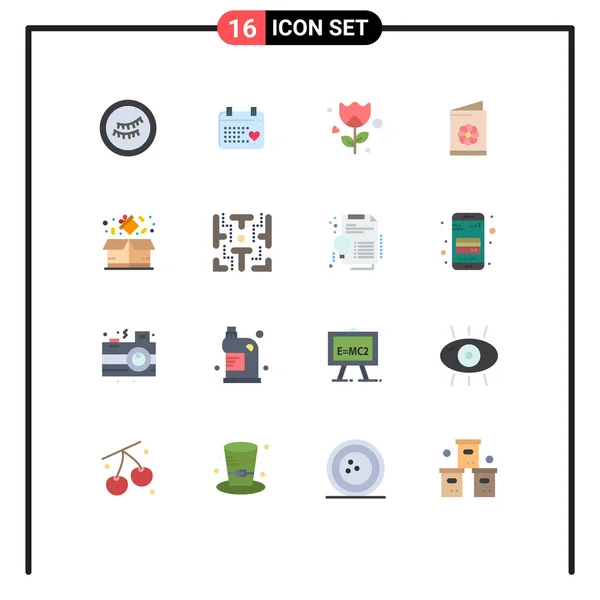 Set Modern Icons Symbols Signs Maze Percentage Rose Package Identification — Stock Vector