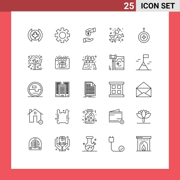 Icône Vectorielle Paquet Signes Symboles Ligne Pour Médaille Insigne Corruption — Image vectorielle