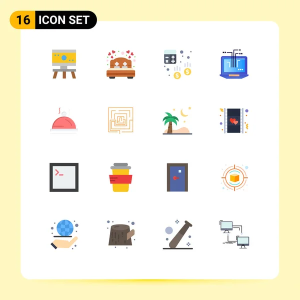 Universal Icon Symbols Gruppe Von Modernen Flachen Farben Von Hotel — Stockvektor