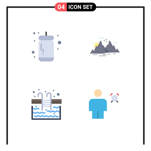 Universal Flat Icons Set Web Mobile Applications Kečup Bazén Rajčata — Stockový vektor