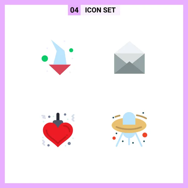 Benutzeroberfläche Pack Mit Einfachen Flachen Symbolen Für Pfeil Herz Unten — Stockvektor
